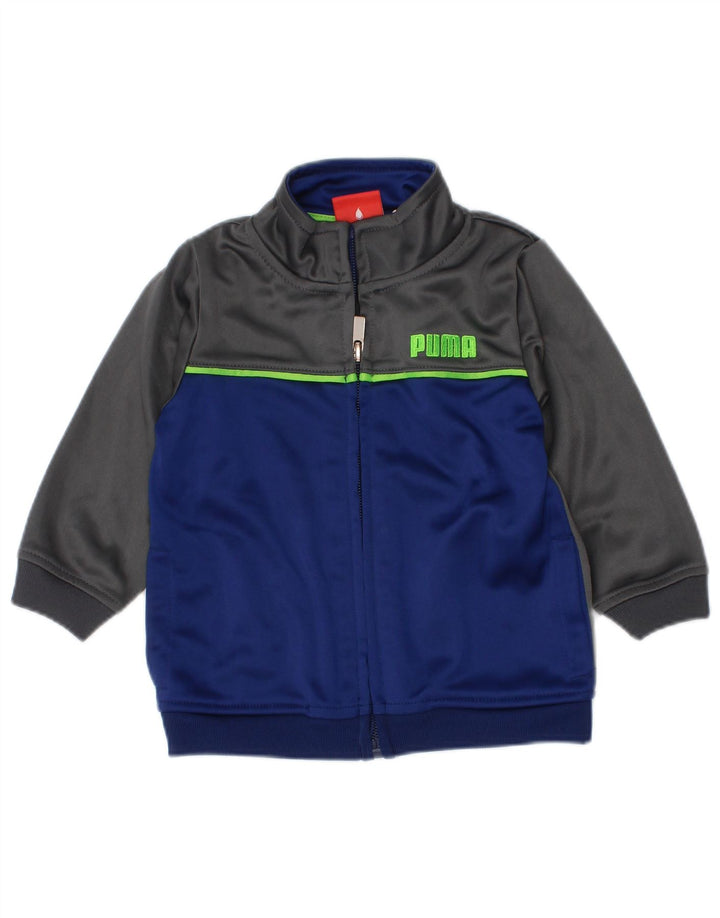 Puma Baby Boys Graphic Tracksuit Top Jacket 6-9 Months Grey Colourblock