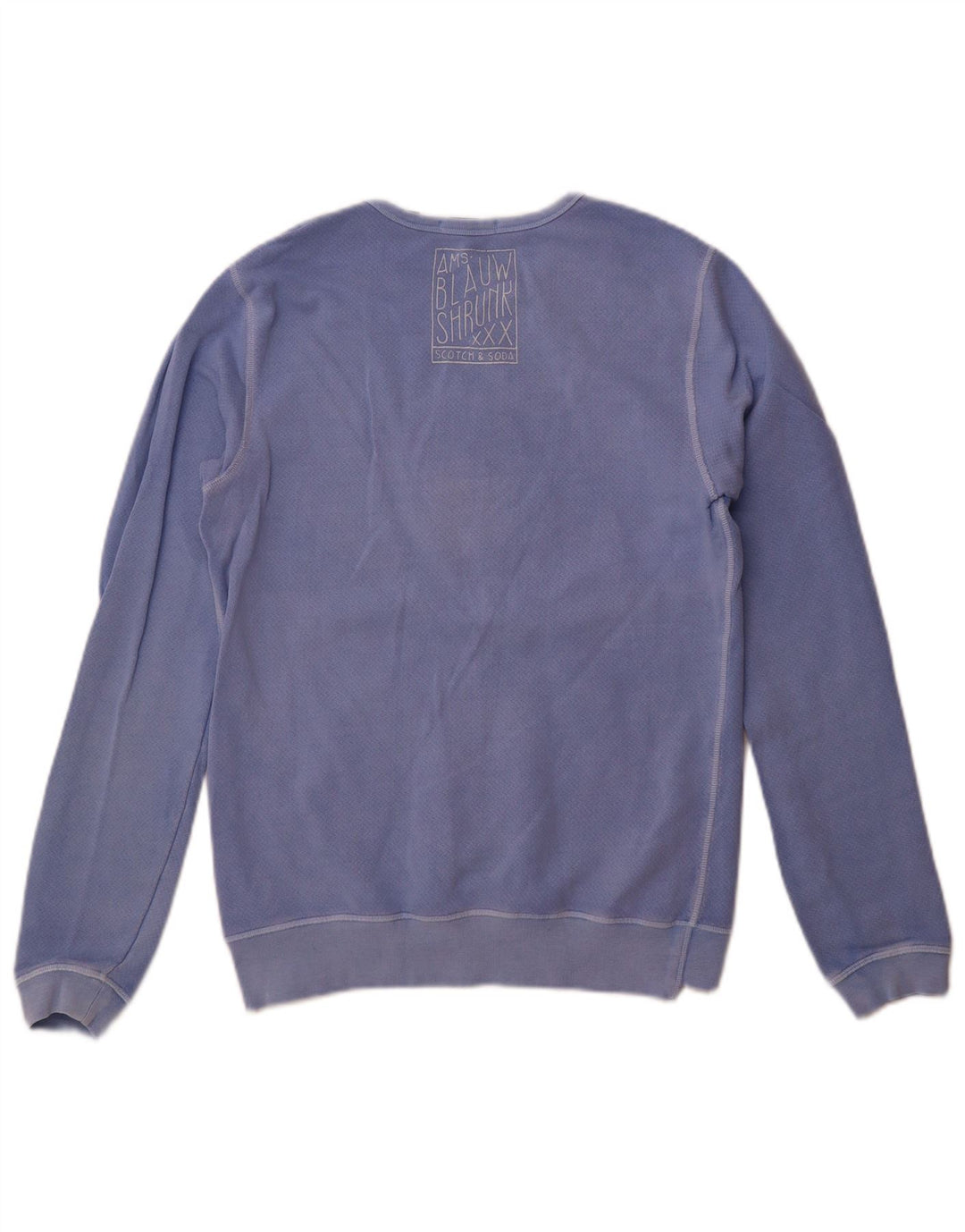 Scotch & Soda Womens Graphic Sweatshirt Jumper UK 14 Medium Blue Cotton