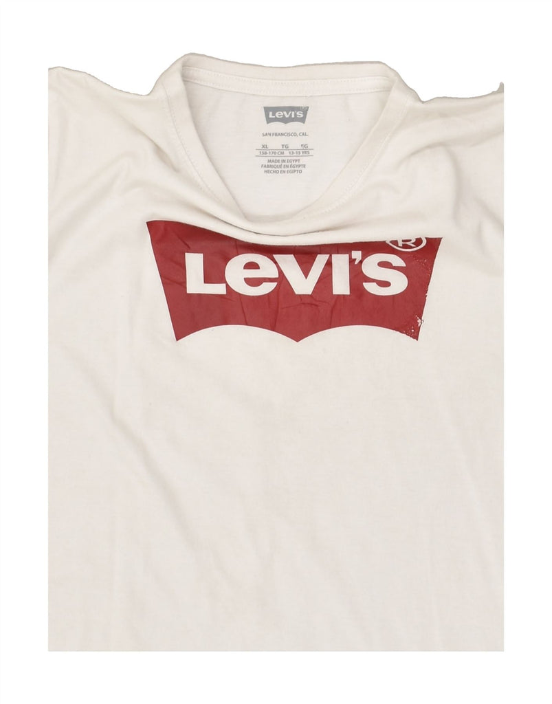 LEVI'S Boys Graphic T-Shirt Top 13-14 Years XL  White Cotton | Vintage Levi's | Thrift | Second-Hand Levi's | Used Clothing | Messina Hembry 