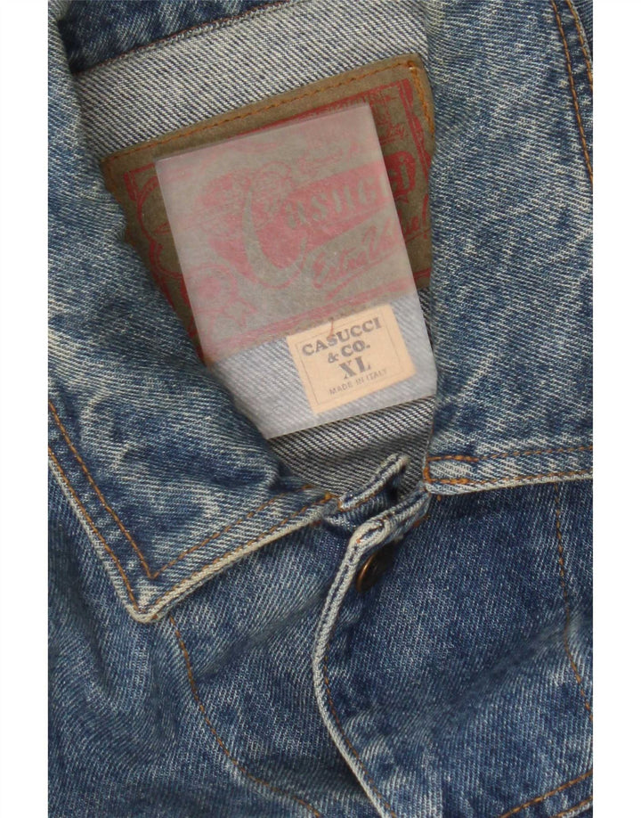 Cassuci Mens Denim Jacket UK 42 XL Blue Cotton