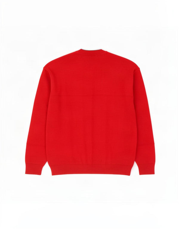 Vintage Mens Crew Neck Jumper Sweater Medium Red Wool
