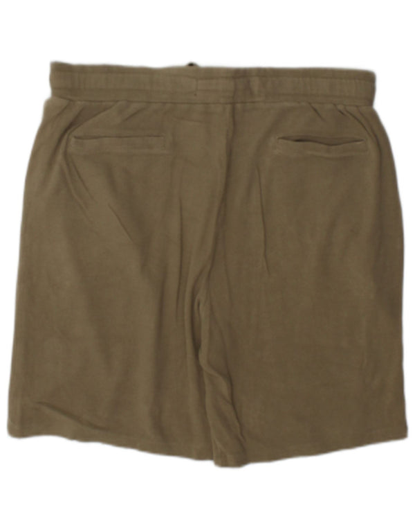 Zara Mens Casual Shorts XL W34 Khaki Cotton