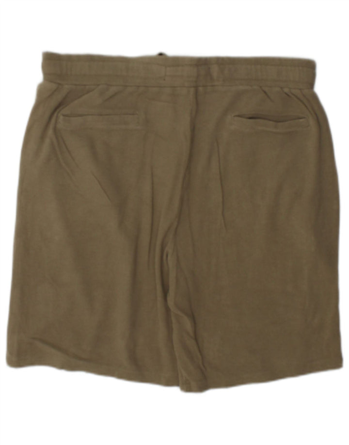 Zara Mens Casual Shorts XL W34 Khaki Cotton