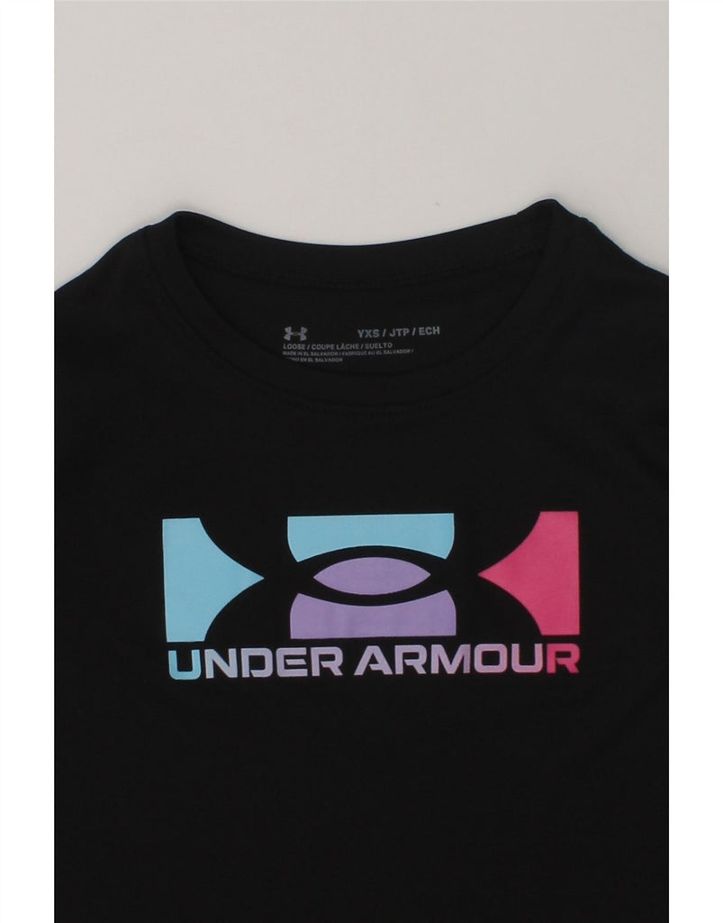 UNDER ARMOUR Girls Graphic T-Shirt Top 6-7 Years XS Black | Vintage Under Armour | Thrift | Second-Hand Under Armour | Used Clothing | Messina Hembry 