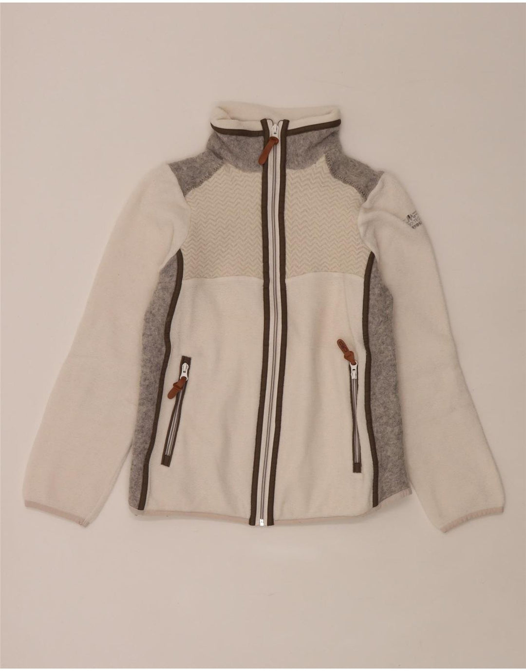 CMP Womens Fleece Jacket UK 10 Small White Colourblock