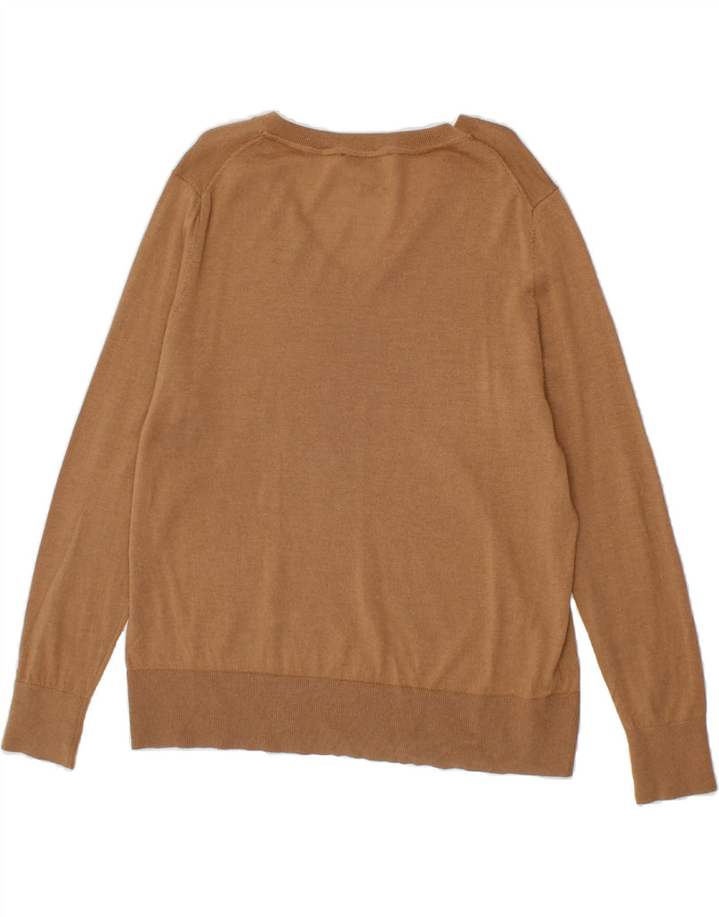 TOMMY HILFIGER Womens V-Neck Jumper Sweater UK 18 XL Brown Wool Vintage Tommy Hilfiger and Second-Hand Tommy Hilfiger from Messina Hembry 