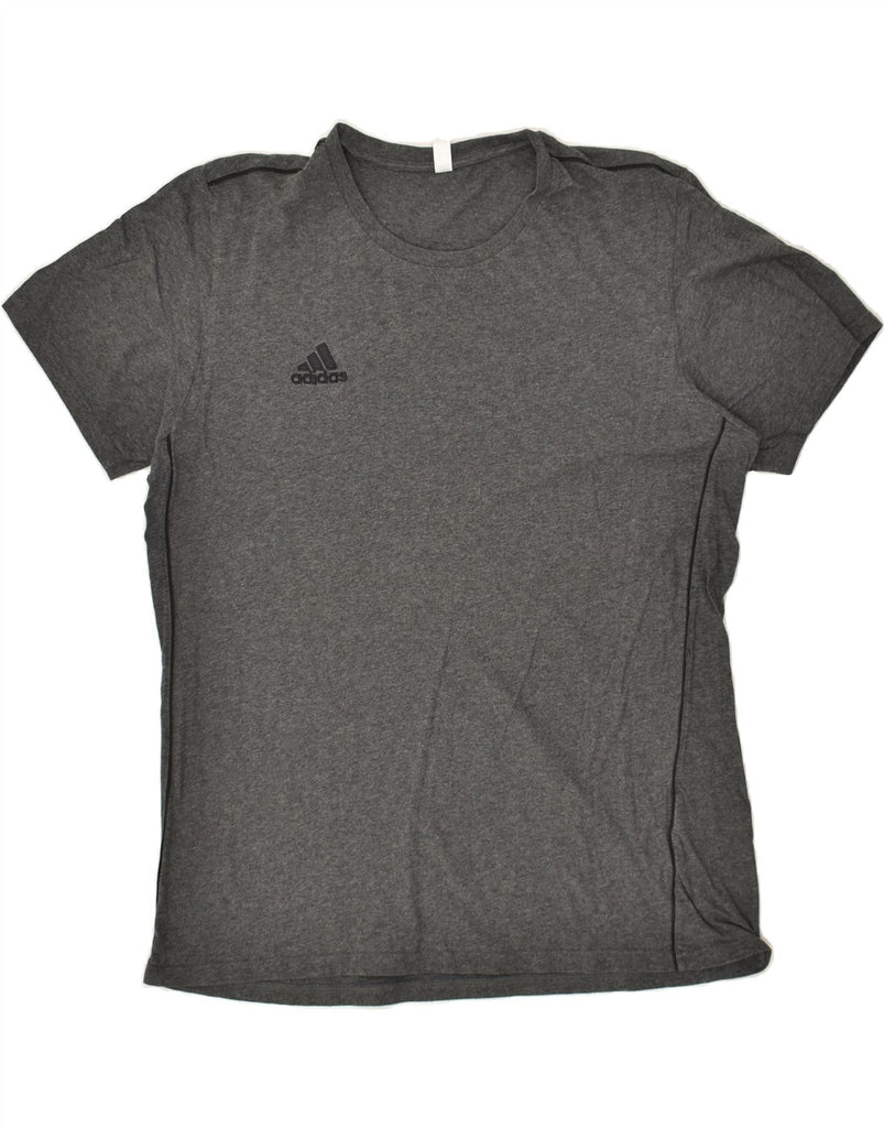 ADIDAS Mens T-Shirt Top XL Grey Flecked Cotton | Vintage Adidas | Thrift | Second-Hand Adidas | Used Clothing | Messina Hembry 