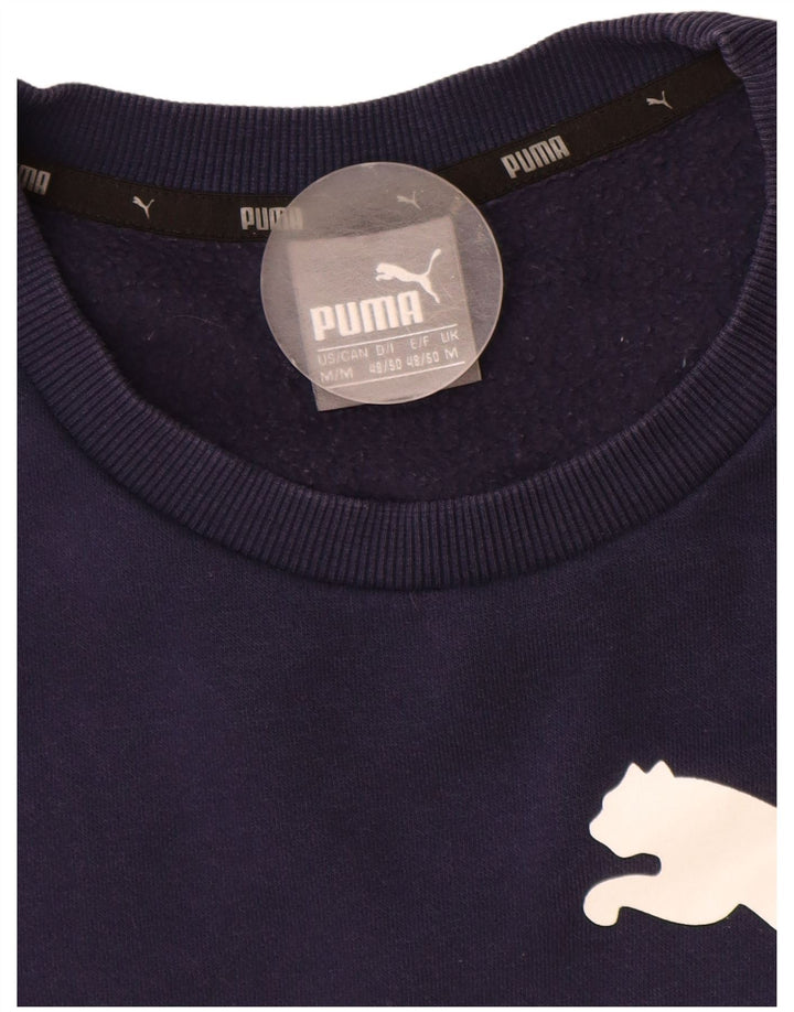 Puma Mens Graphic Sweatshirt Jumper Medium Navy Blue Cotton