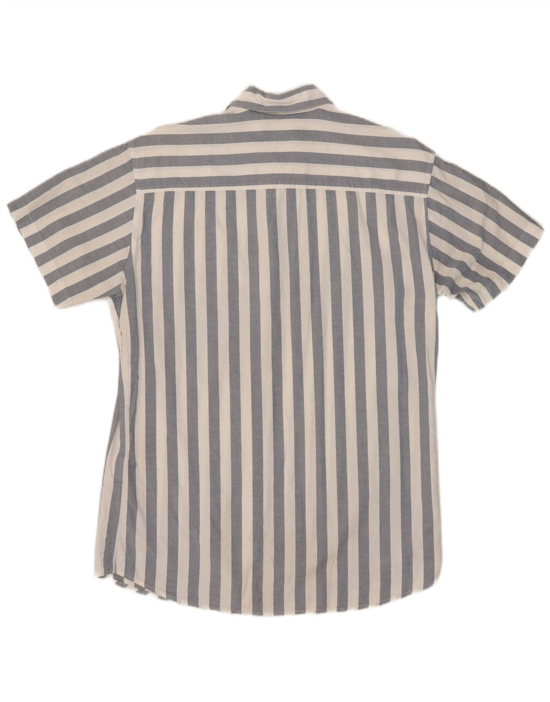 Jack & Jones Mens Short Sleeve Shirt Medium Blue Striped Cotton