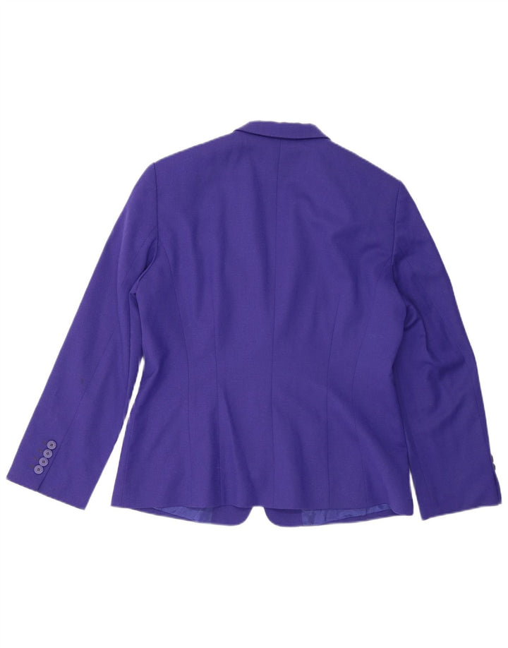 Hugo Boss Womens 3 Button Blazer Jacket UK 12 Medium  Purple Virgin Wool