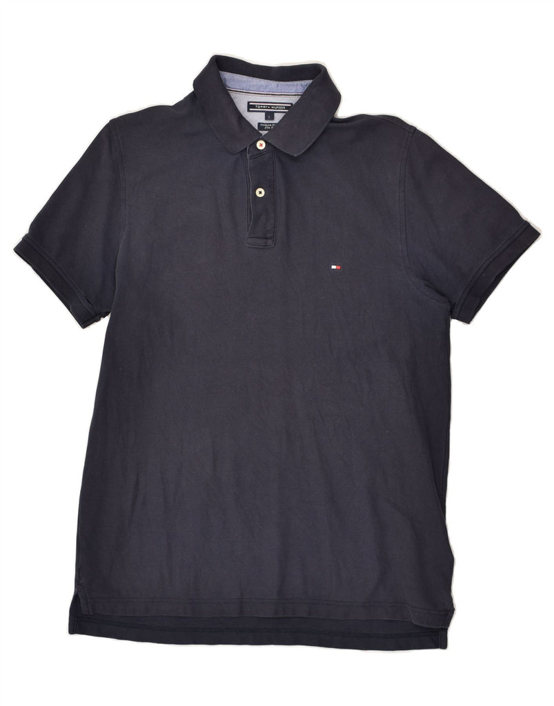 TOMMY HILFIGER Mens Polo Shirt Large Navy Blue Cotton | Vintage Tommy Hilfiger | Thrift | Second-Hand Tommy Hilfiger | Used Clothing | Messina Hembry 