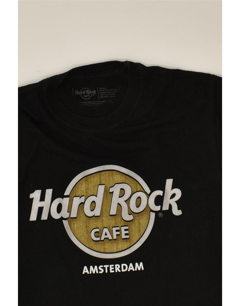 HARD ROCK CAFE Mens Amsterdam Graphic T-Shirt Top Small Black Cotton | Vintage Hard Rock Cafe | Thrift | Second-Hand Hard Rock Cafe | Used Clothing | Messina Hembry 