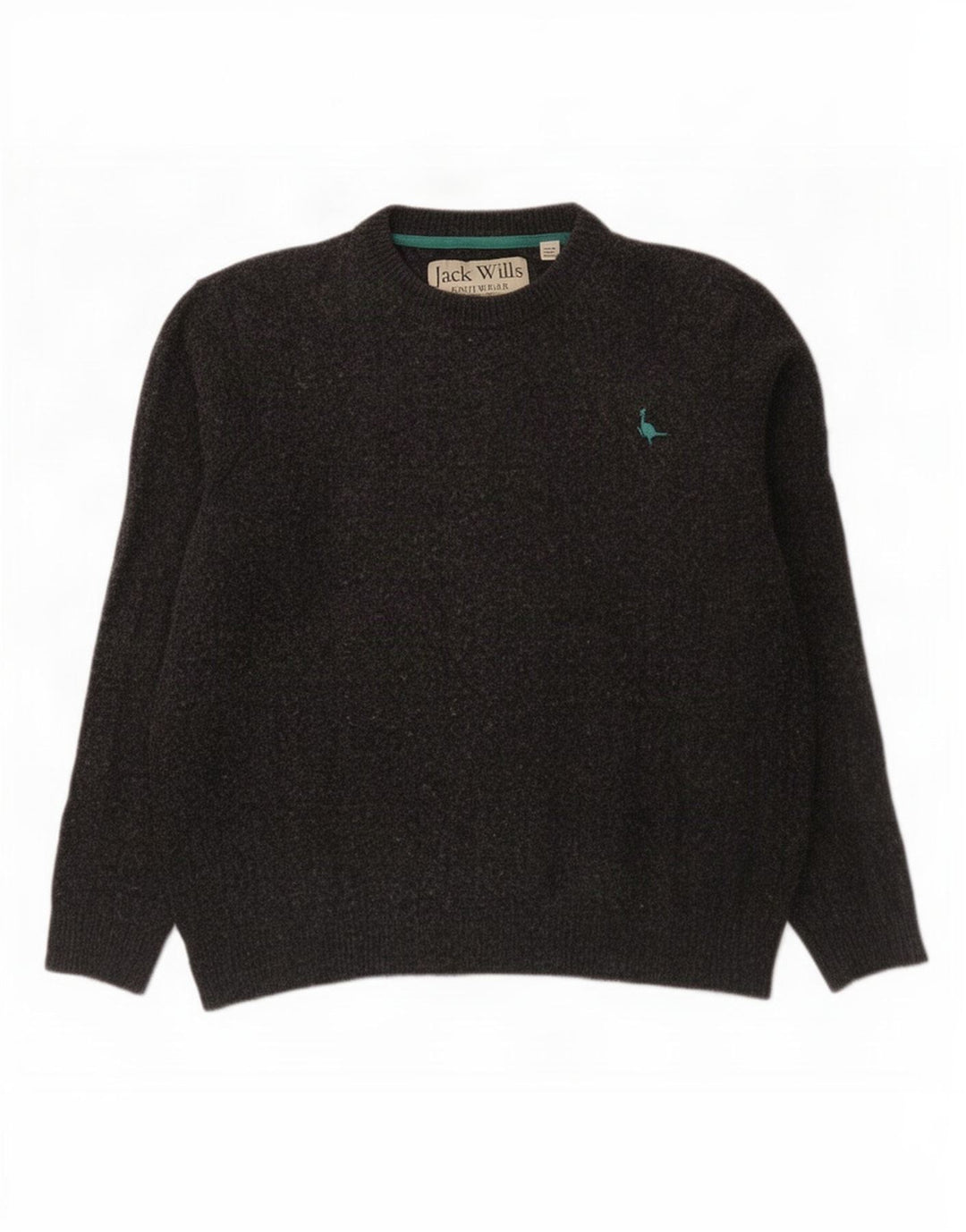 Jack Wills Mens Crew Neck Jumper Sweater Medium Grey Merino Wool