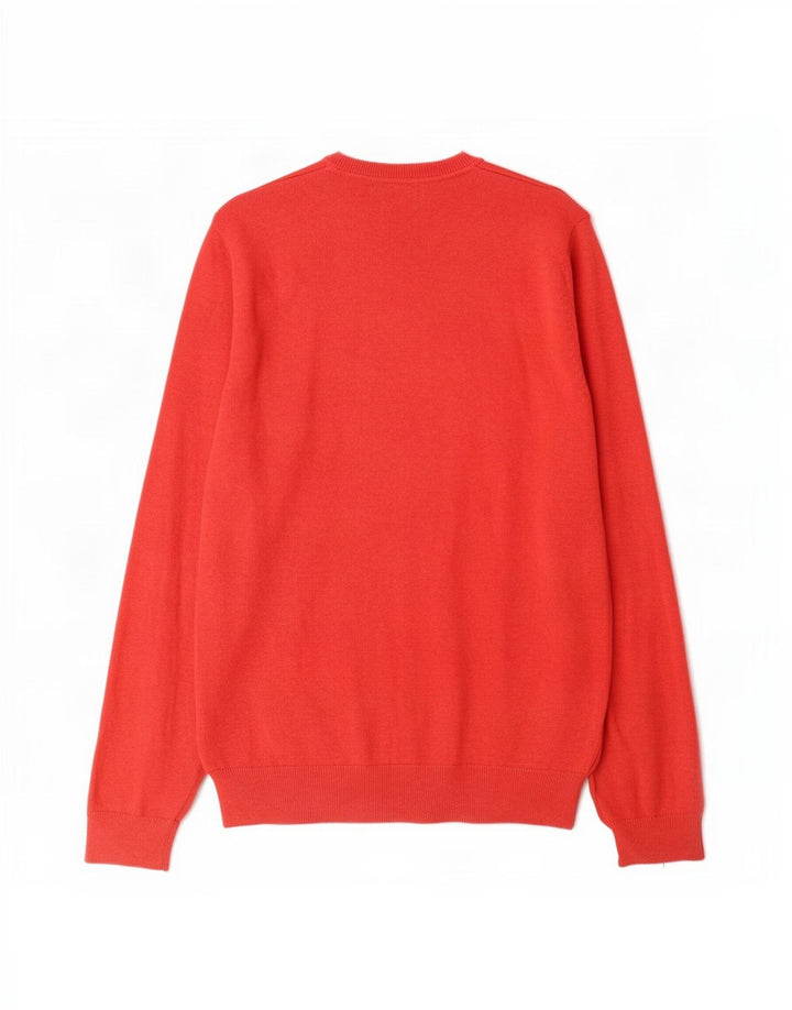 Marks & Spencer Mens V-Neck Jumper Sweater XL Red Cotton