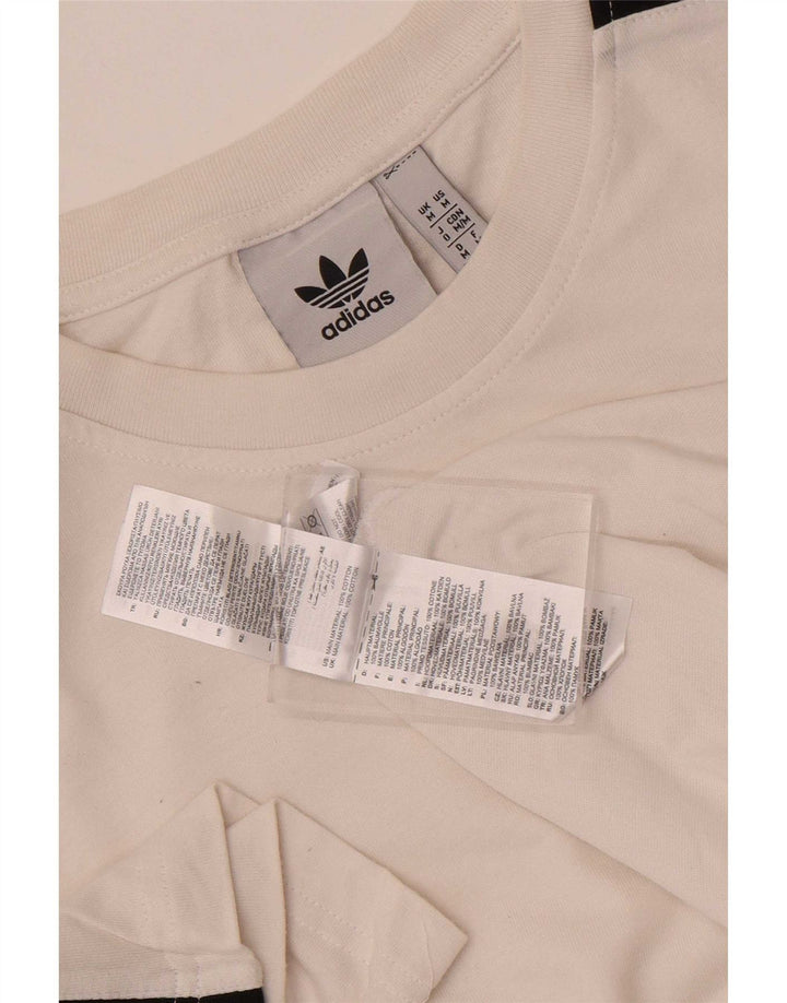 Adidas Mens T-Shirt Top Medium White Cotton