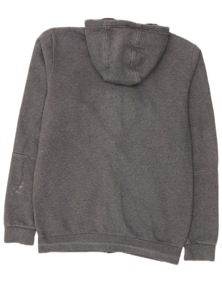 ADIDAS Mens Zip Hoodie Sweater Medium Grey Cotton
