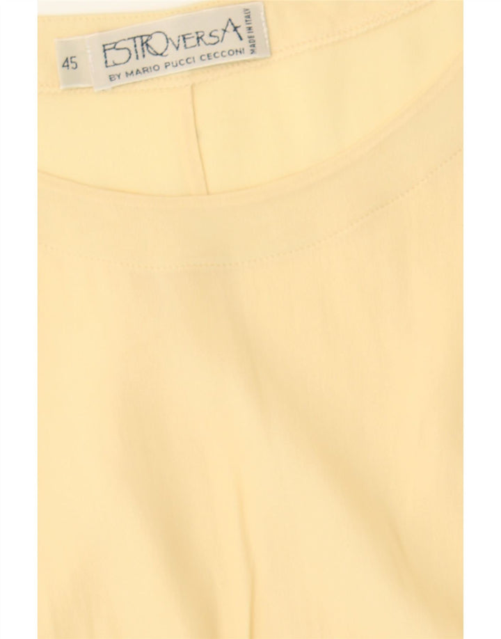 MARIO PUCCI CECCONI Womens Blouse Top IT 45 Large Yellow Acetate Vintage Mario Pucci Cecconi and Second-Hand Mario Pucci Cecconi from Messina Hembry 