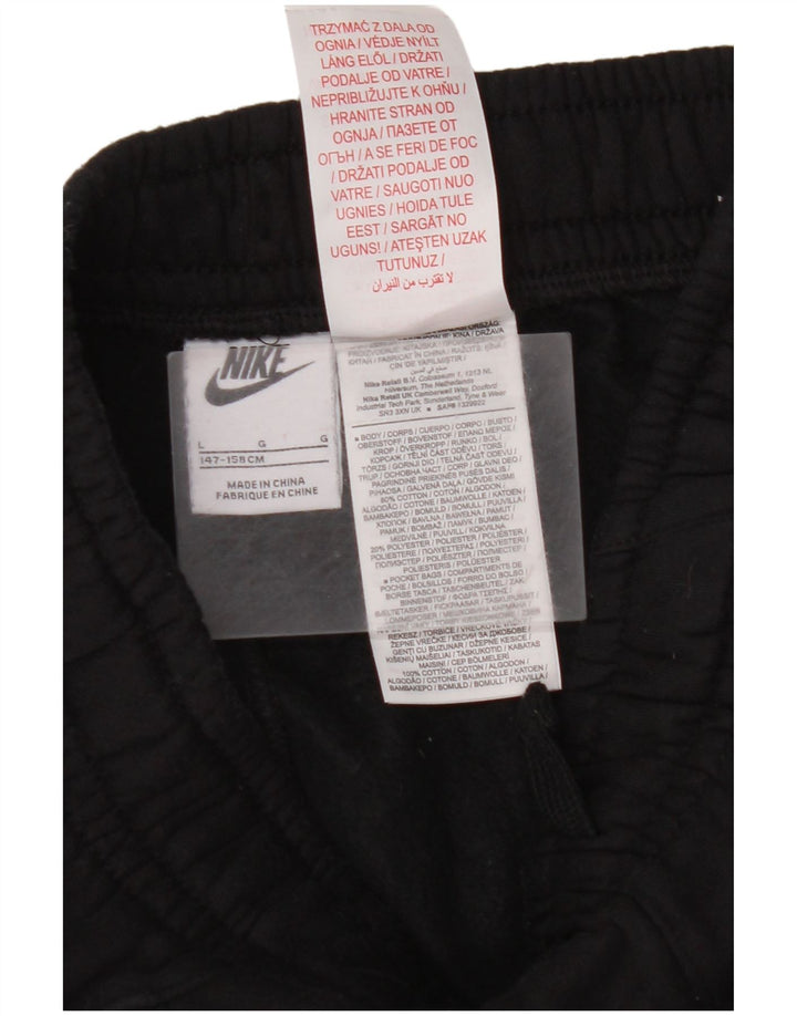 NIKE Boys Graphic Tracksuit Trousers Joggers 12-13 Years Large Black