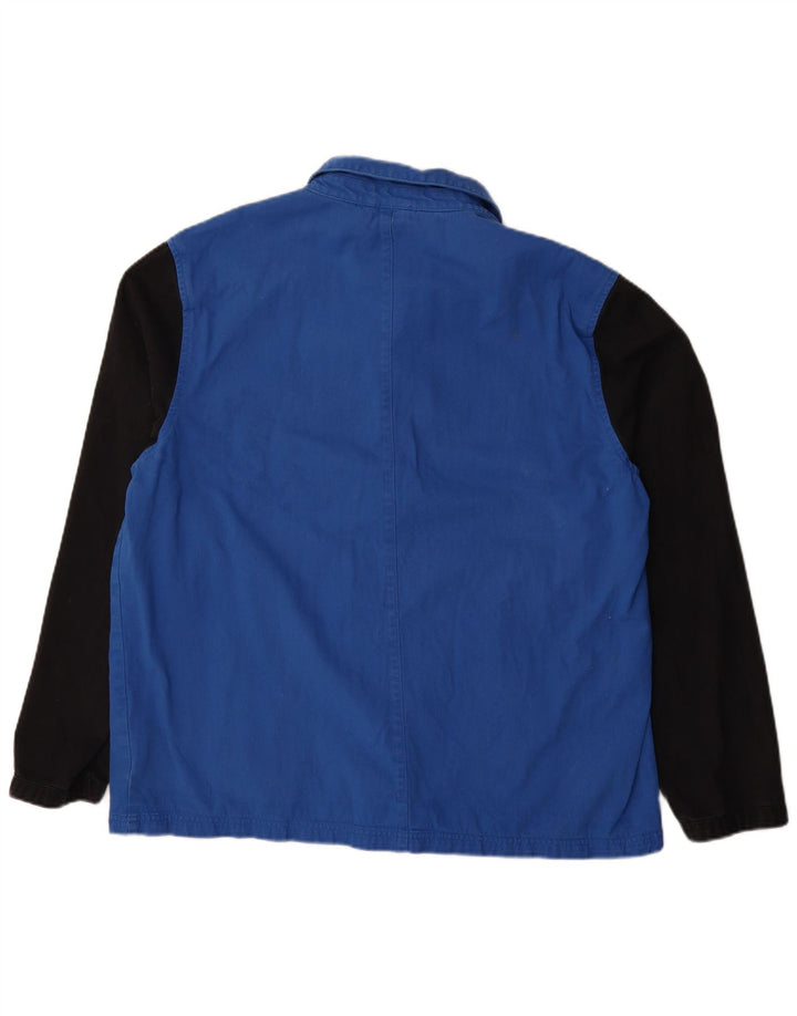 Lyle & Scott Mens Bomber Jacket UK 44 2XL Blue Colourblock Cotton