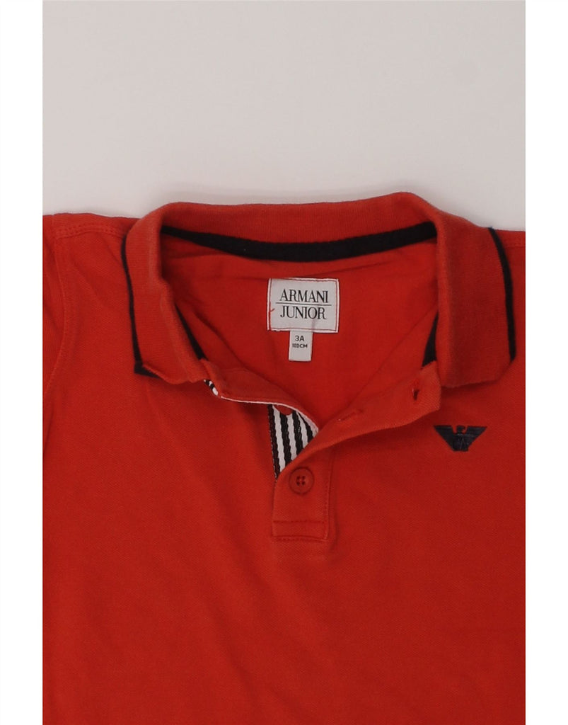 ARMANI JUNIOR Boys Long Sleeve Polo Shirt 2-3 Years Red | Vintage Armani Junior | Thrift | Second-Hand Armani Junior | Used Clothing | Messina Hembry 