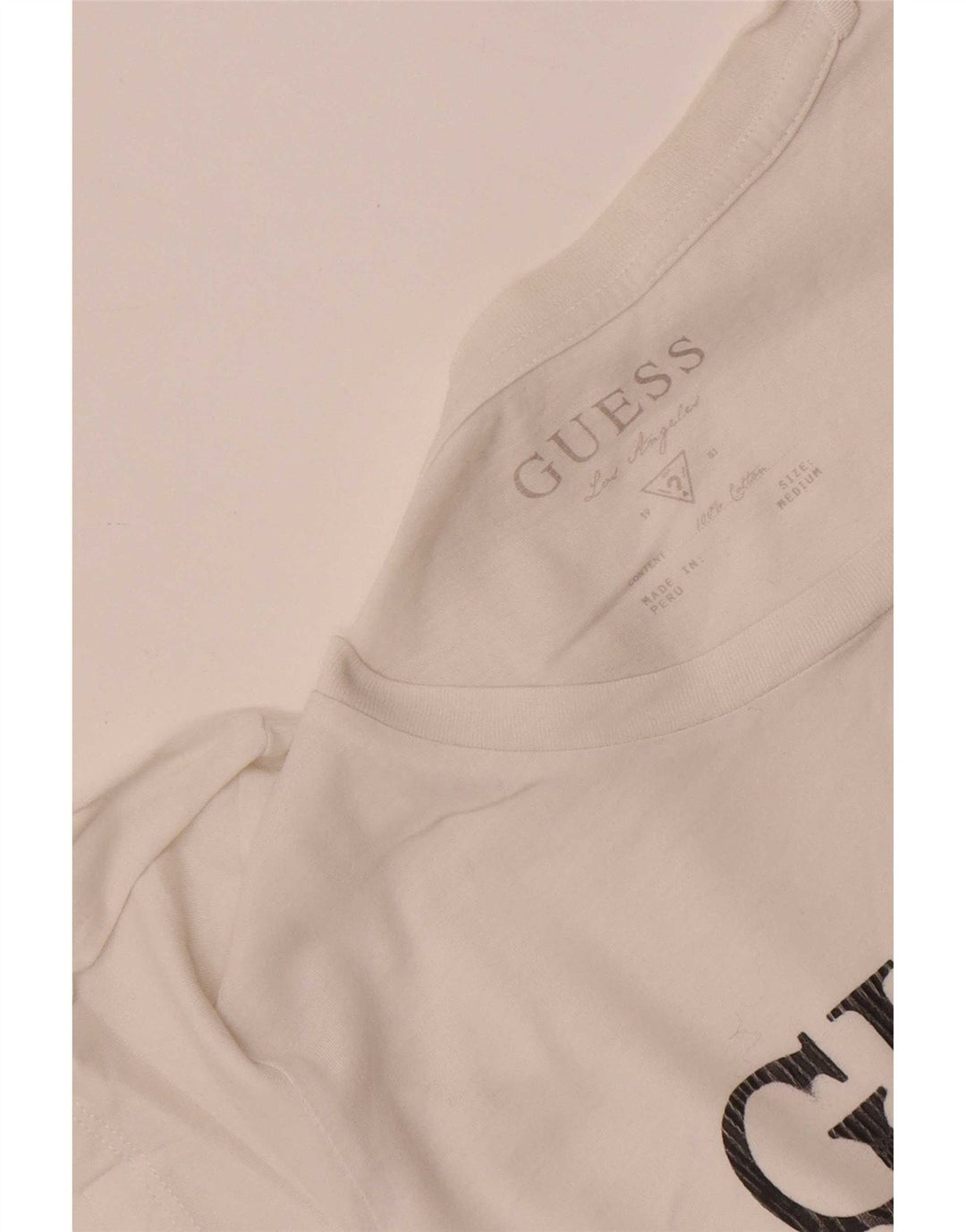 Guess Womens Graphic T-Shirt Top UK 12 Medium White