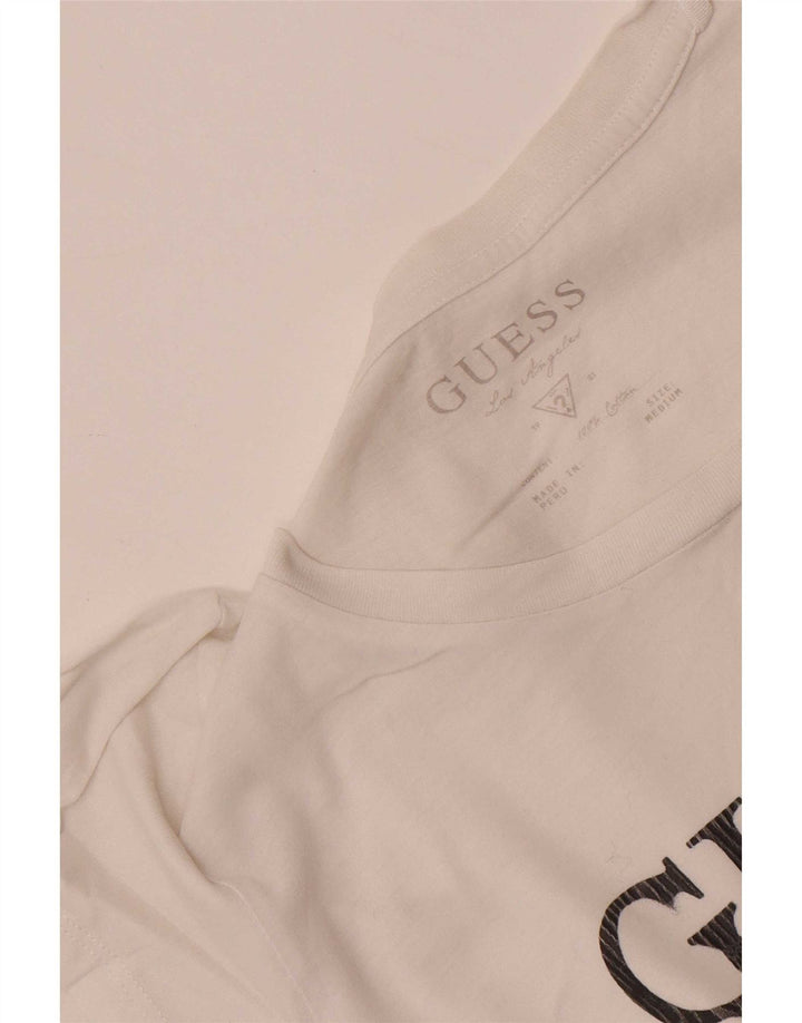 Guess Womens Graphic T-Shirt Top UK 12 Medium White