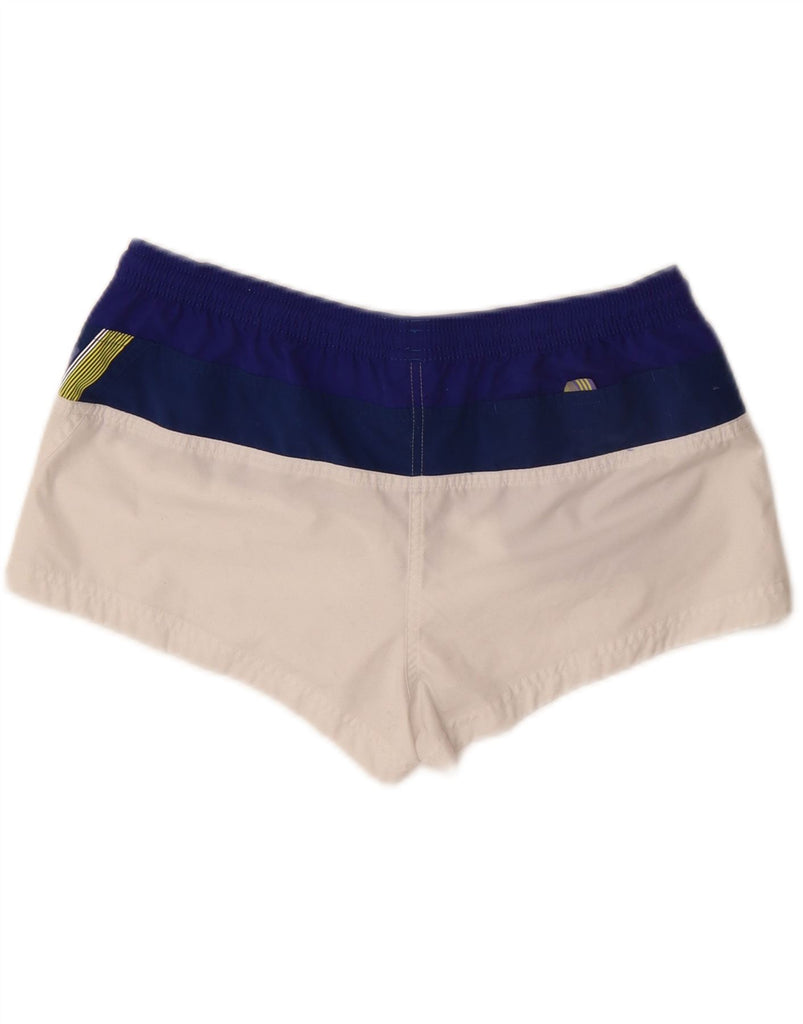 ADIDAS Womens Swimming Shorts UK 14 Large  White Colourblock Polyester Vintage Adidas and Second-Hand Adidas from Messina Hembry 