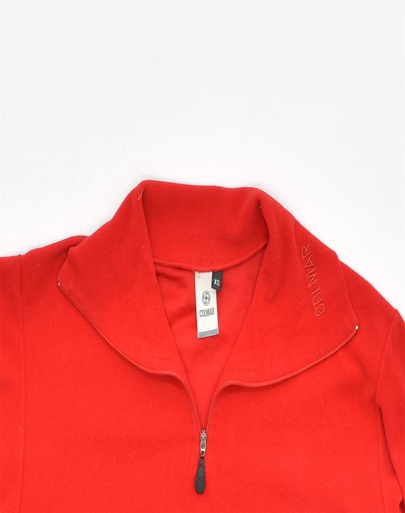 COLMAR Mens Zip Neck Fleece Jumper XS Red Polyester | Vintage | Thrift | Second-Hand | Used Clothing | Messina Hembry 