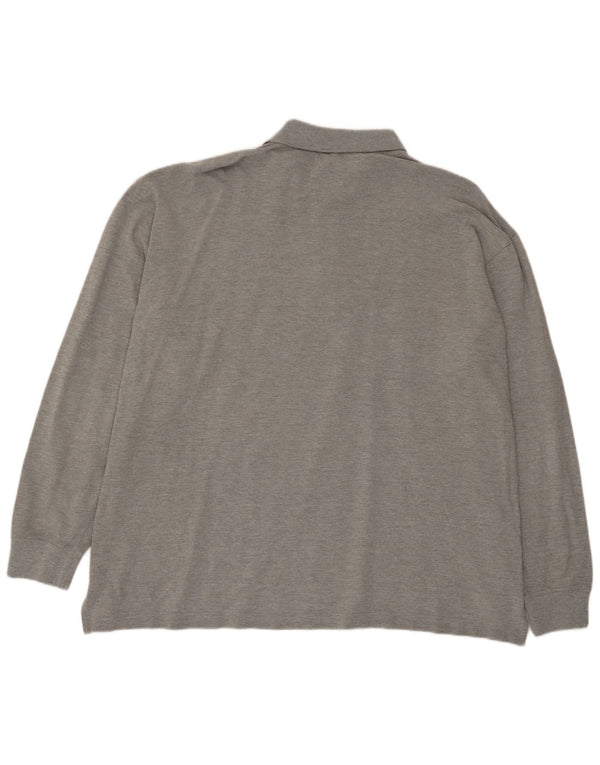 Kappa Mens Long Sleeve Polo Shirt XL Grey Cotton
