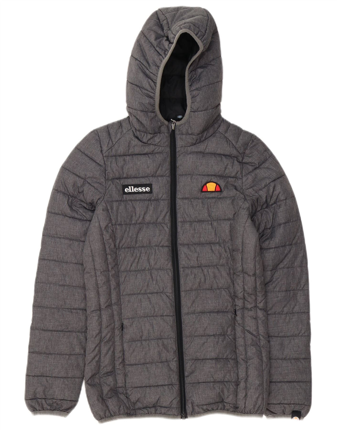 Ellesse Womens Hooded Padded Jacket UK 6 XS Grey Polyester