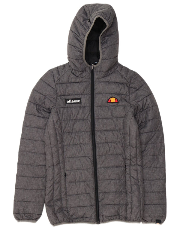 Ellesse Womens Hooded Padded Jacket UK 6 XS Grey Polyester
