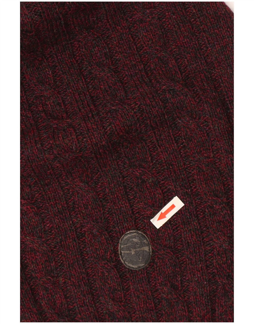 Trussardi Mens Crew Neck Jumper Sweater XL Burgundy Flecked