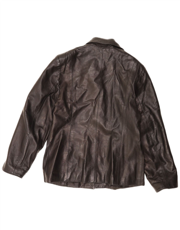 Desi Womens Leather Jacket IT 46 Large Black Leather