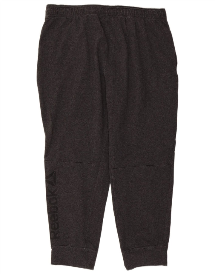 Reebok Mens Graphic Tracksuit Trousers Joggers 2XL  Grey Cotton