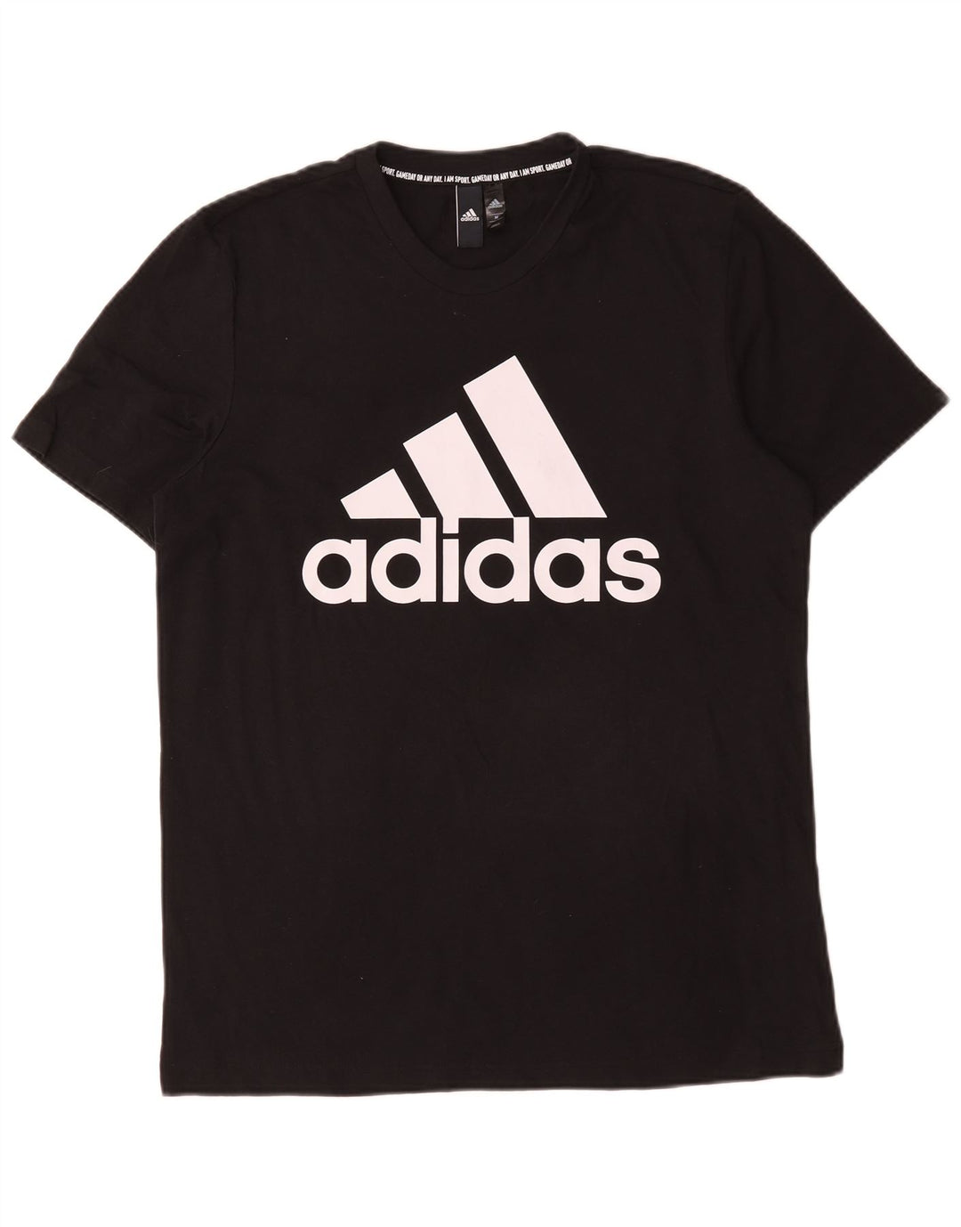 Adidas Mens Graphic T-Shirt Top Medium Black Cotton