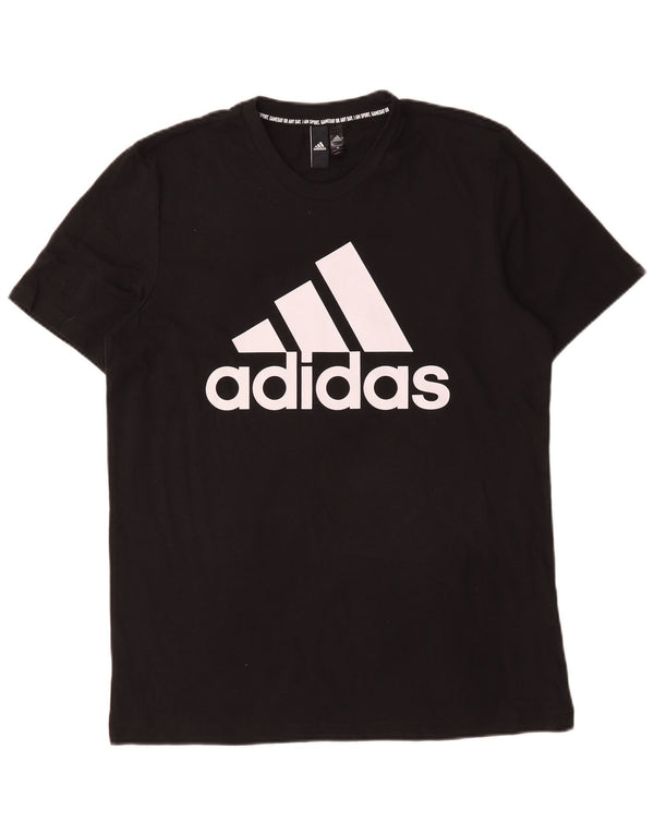 Adidas Mens Graphic T-Shirt Top Medium Black Cotton