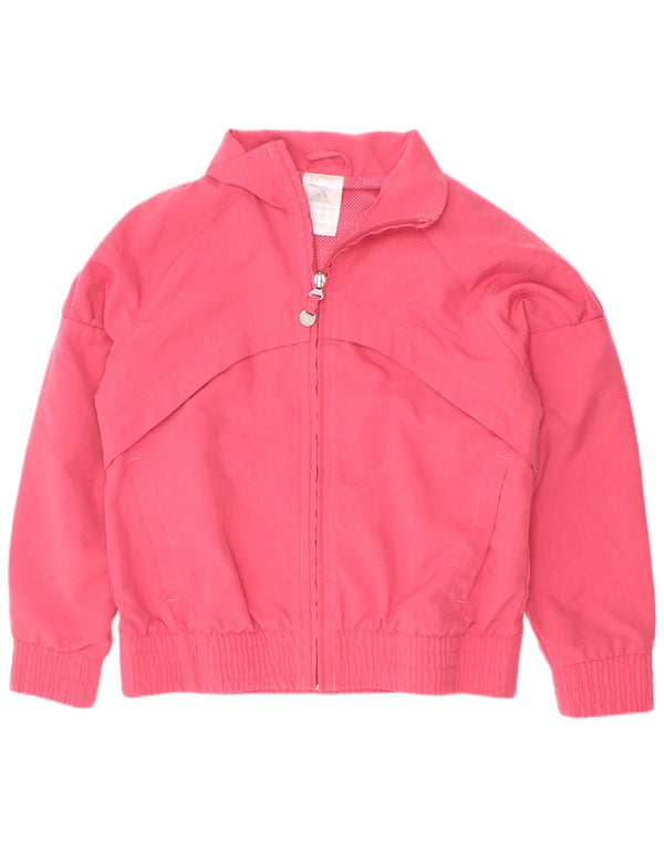 Adidas Girls Tracksuit Top Jacket 5-6 Years Pink Polyester