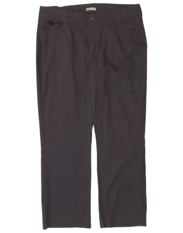 Lee Womens Straight Casual Trousers US 18 2XL W38 L31 Grey Cotton
