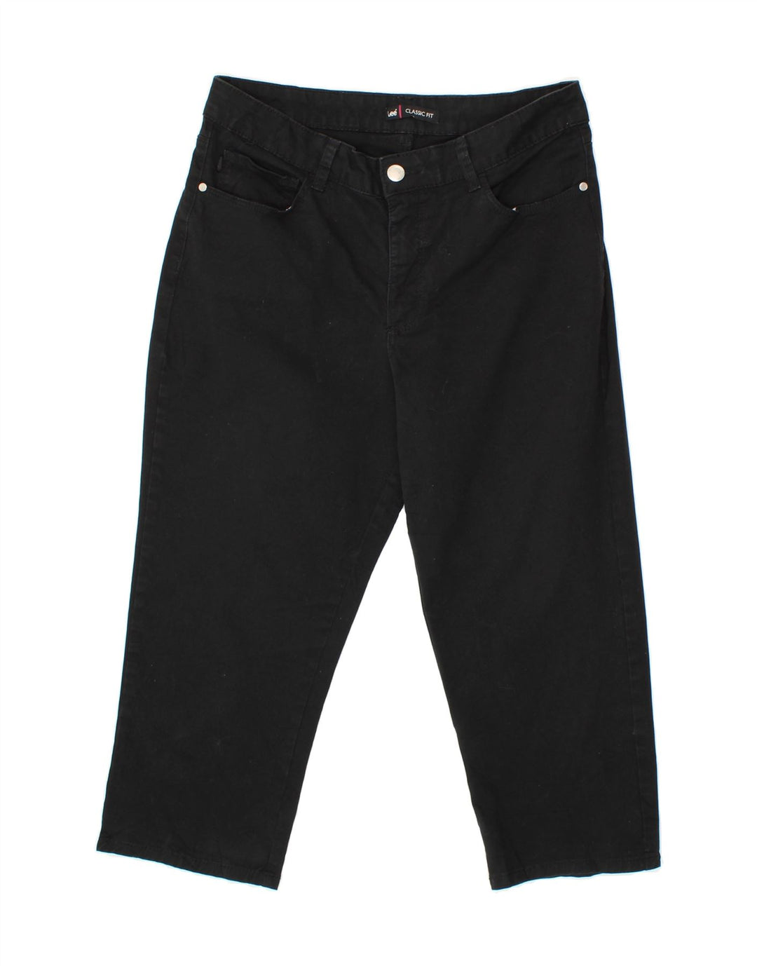 LEE Womens Classic Fit Straight Capri Trousers W34 L22 Black Vintage Lee and Second-Hand Lee from Messina Hembry 