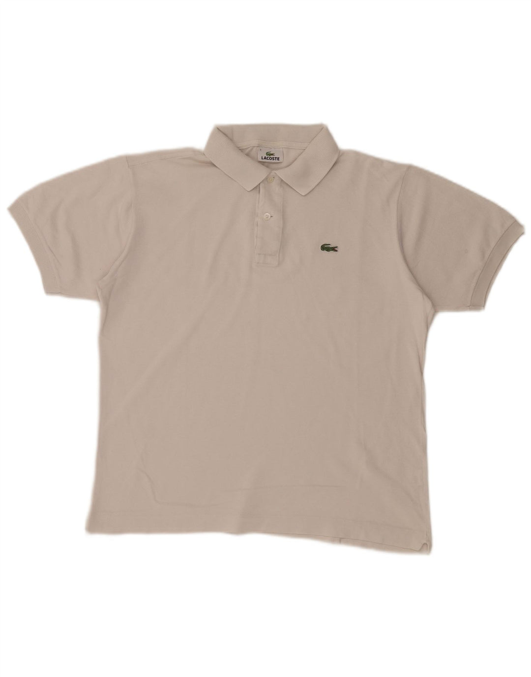 Lacoste Mens Polo Shirt Size 4 Medium White Cotton