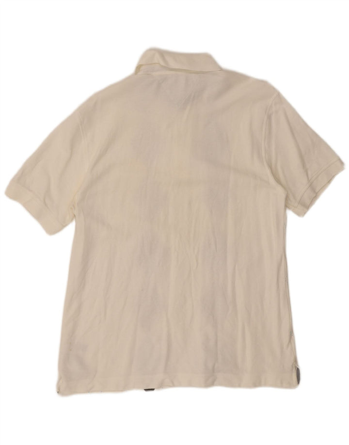 Tommy Hilfiger Mens Polo Shirt Medium White Argyle/Diamond Cotton