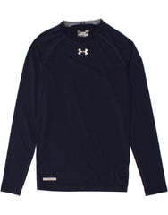 UNDER ARMOUR Womens Graphic Top Long Sleeve UK 14 Large Navy Blue