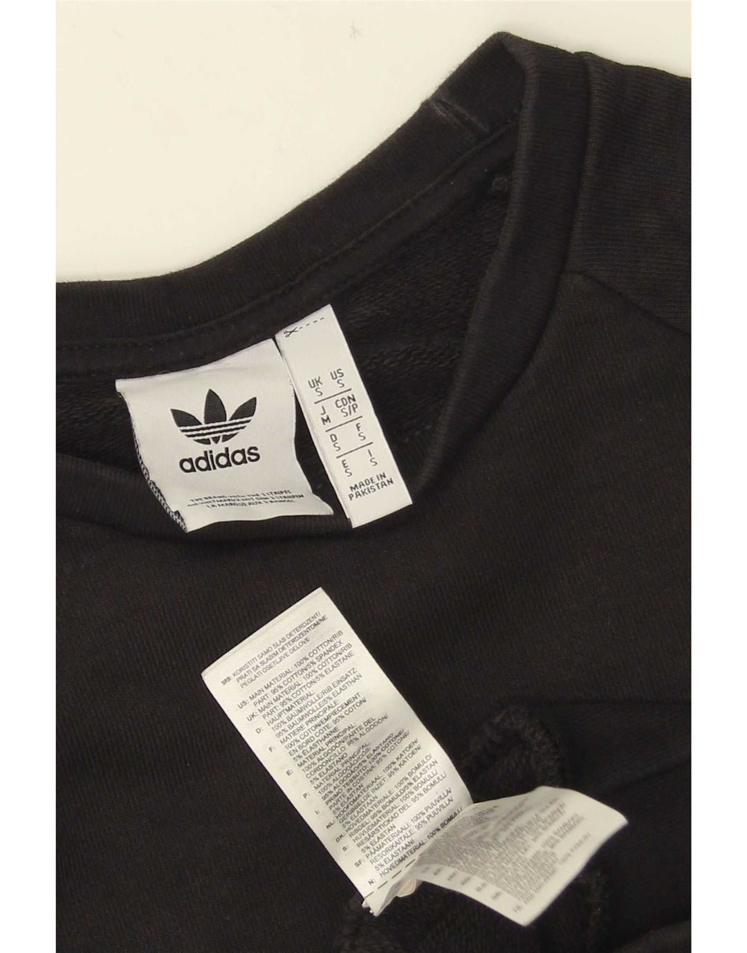 Adidas Mens Sweatshirt Jumper Small Black Cotton