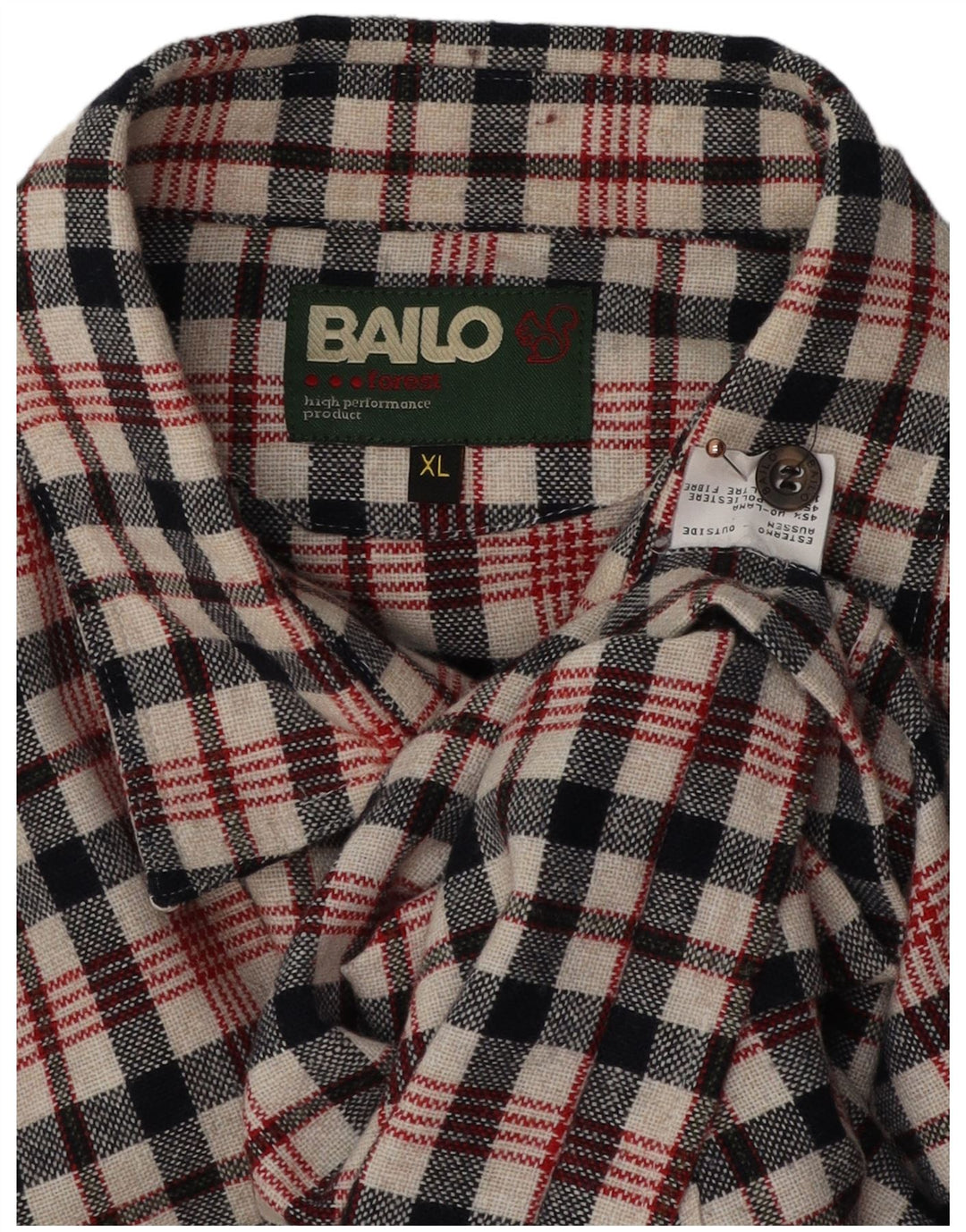Bailo Mens Overshirt Flannel Shirt XL Multicoloured Check Wool