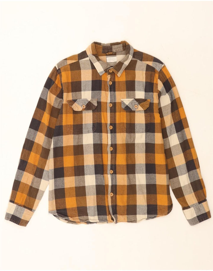 MOUNTAIN WAREHOUSE Mens Flannel Shirt Large Brown Check Cotton