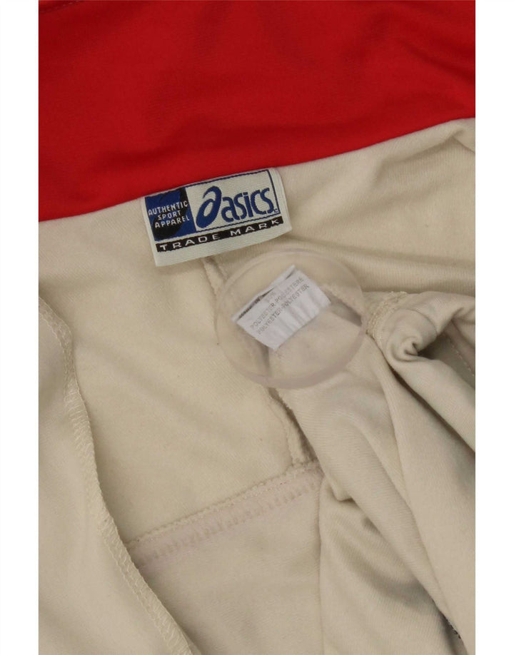Asics Mens Tracksuit Top Jacket Medium Beige Colourblock Polyester