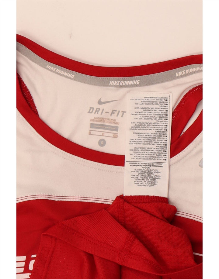 Nike Womens Graphic Vest Top UK 10 Small Red Colourblock Polyester