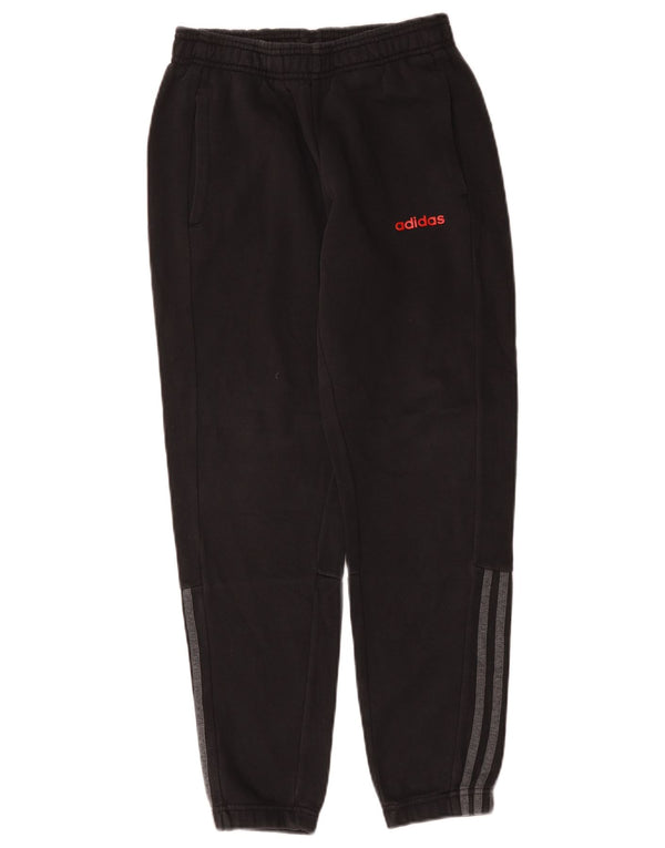 Adidas Boys Tracksuit Trousers Joggers 11-12 Years  Black Cotton