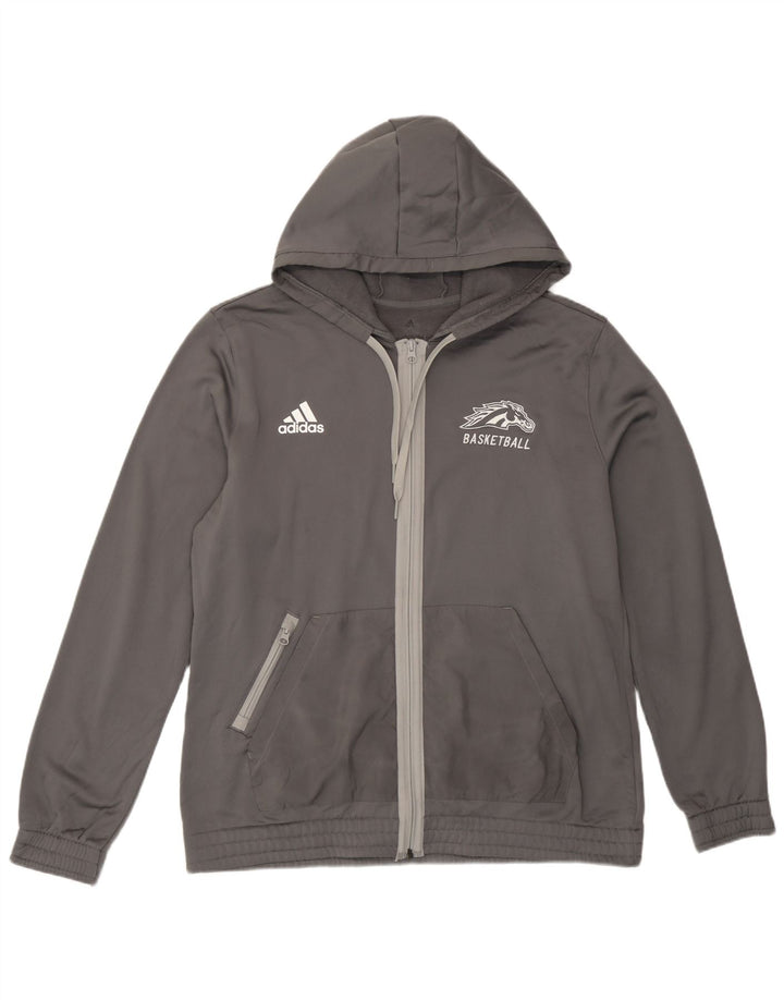 Adidas Womens Graphic Zip Hoodie Sweater UK 20/22 XL Grey Polyester