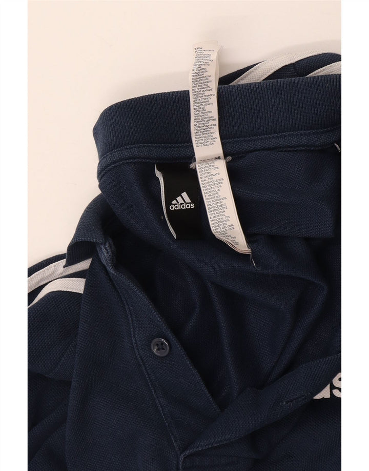 Adidas Mens Polo Shirt Large Navy Blue Cotton